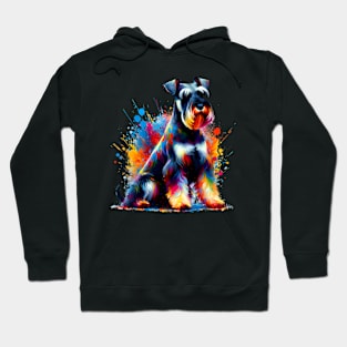 Standard Schnauzer in Lively Splash Paint Art Style Hoodie